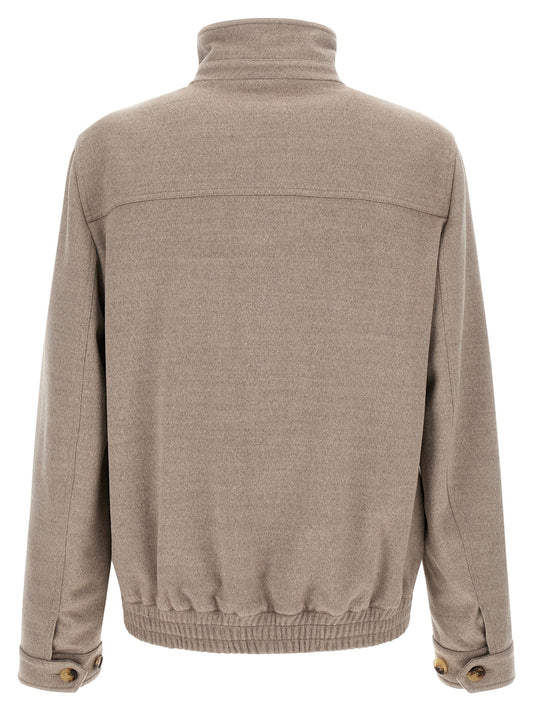 Brunello Cucinelli Virgin Wool Beaver Bomber Jacket