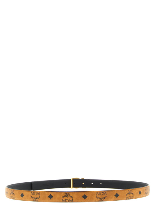 Mcm Logo Buckle Belt.