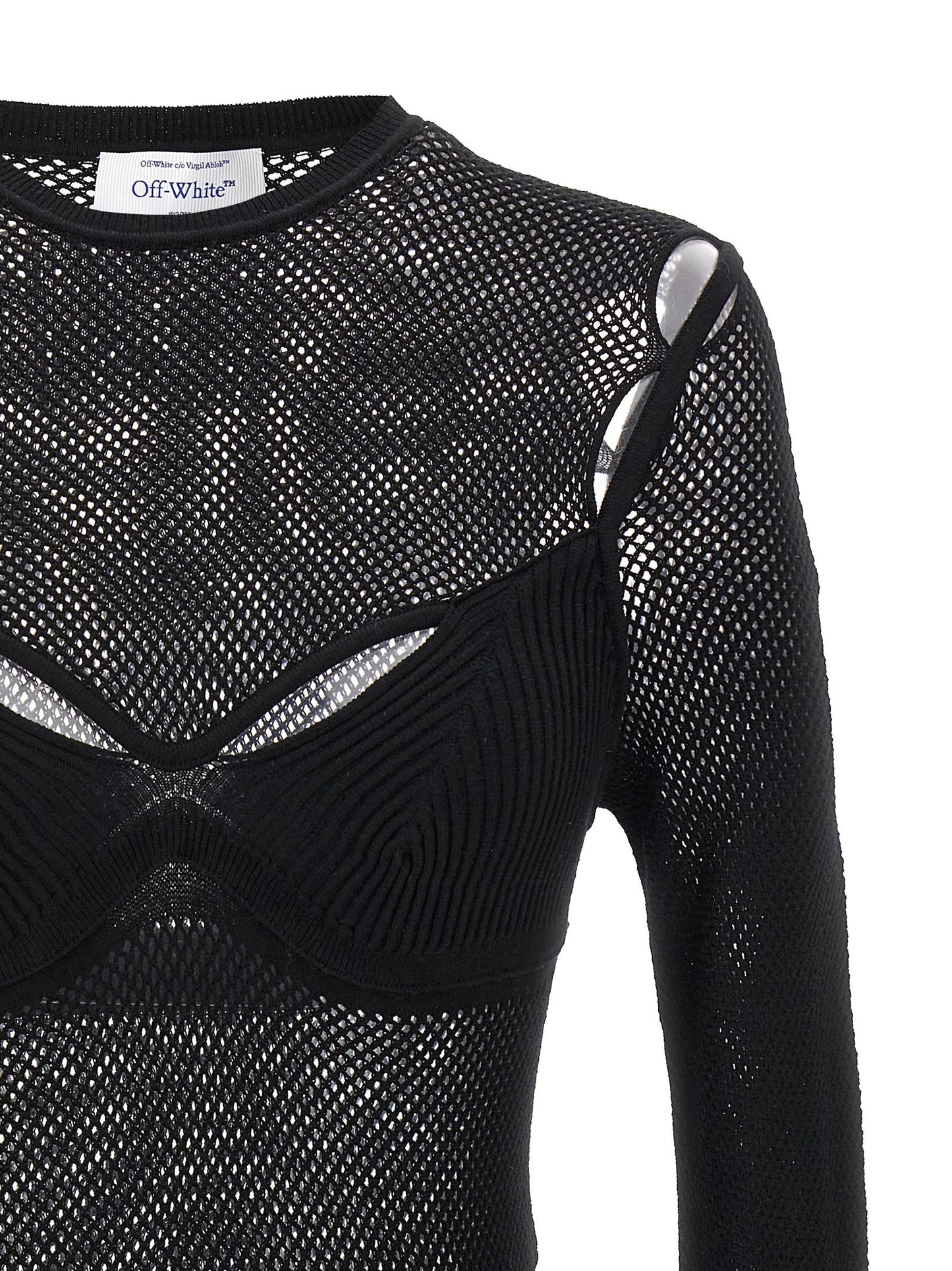 Off White Net Arrow Bralette Top