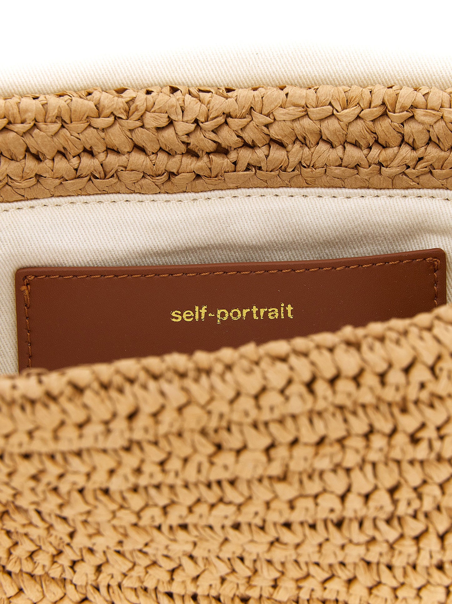 Self-Portrait Raffia Bow Charm Shoulder Bag