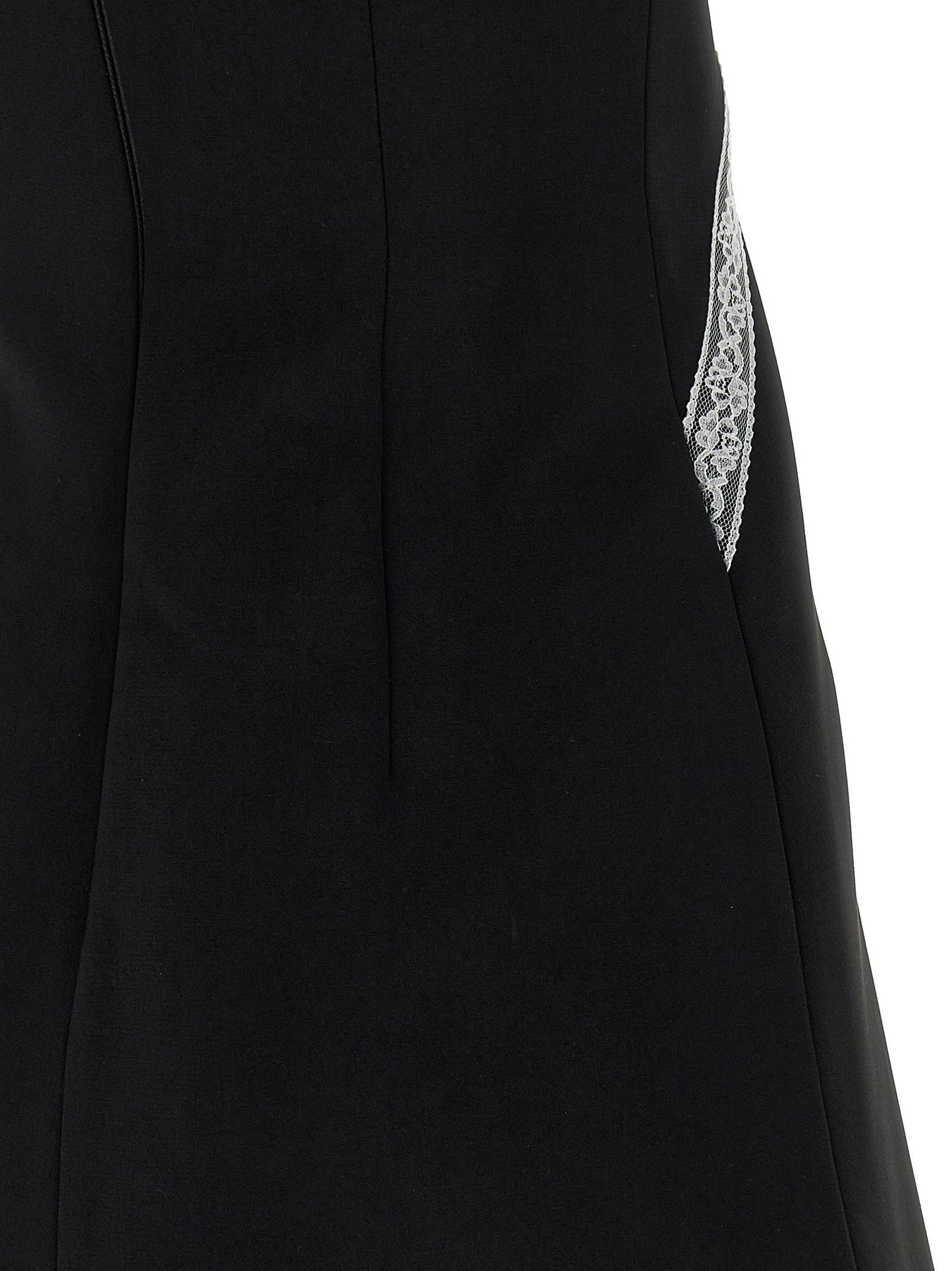 Self-Portrait Black Crêpe Bow Lace Mini Dress
