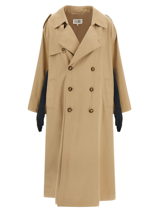 معطف ترنش Mm6 Maison Margiela مع قفازات
