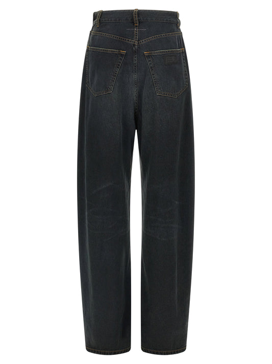 جينز بهيكل غير متماثل من Mm6 Maison Margiela