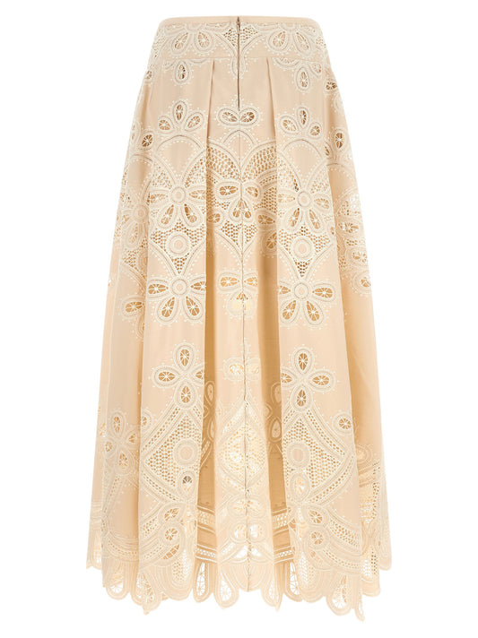Elie Saab Carving Embroidery Skirt