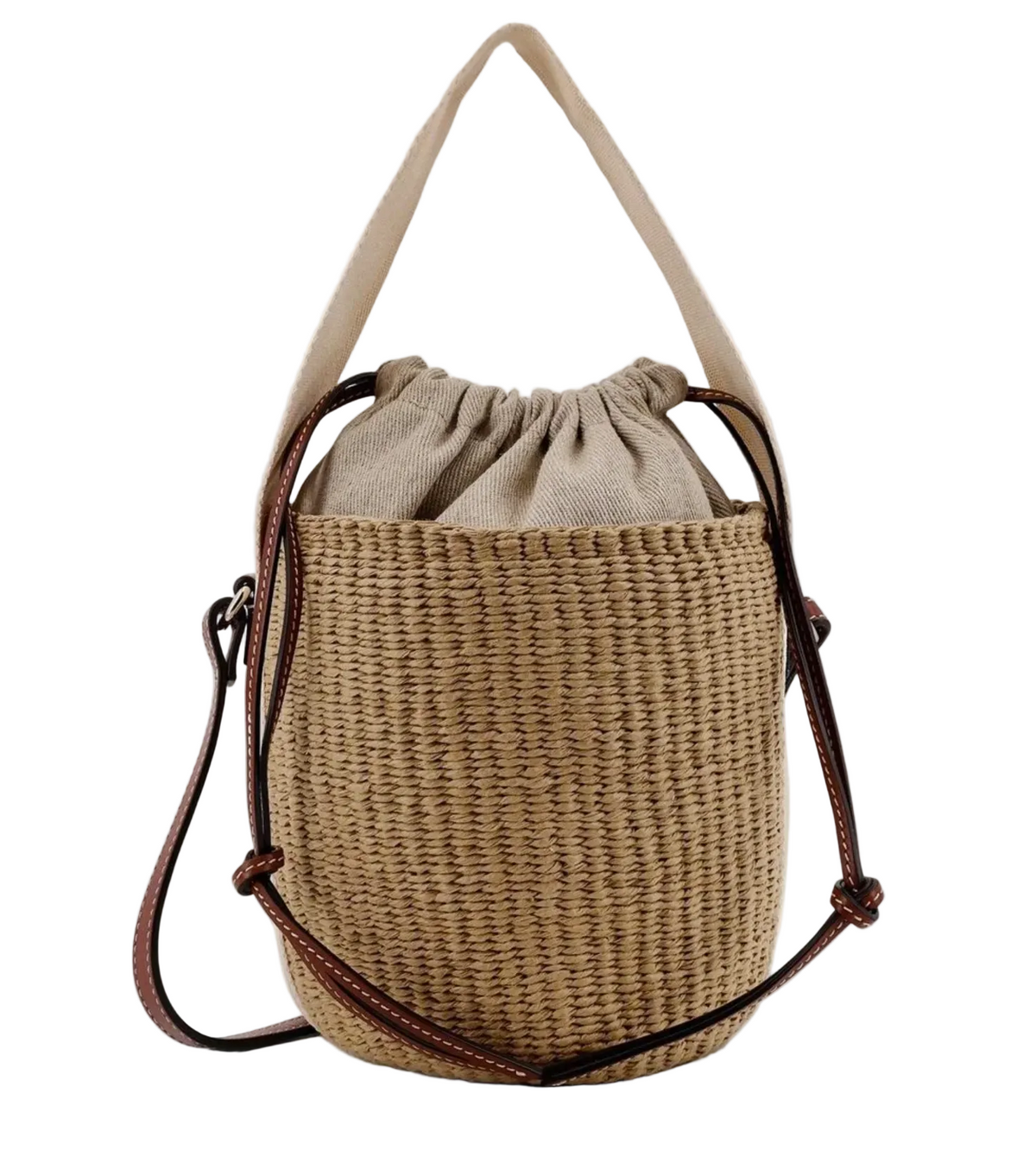 Woody Raffia Bucket Bag