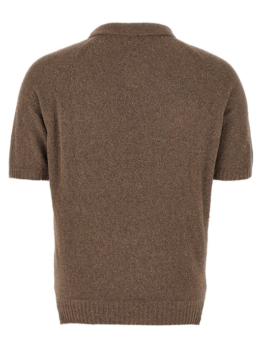 Ma'ry'ya Bouclé Cotton Polo Shirt