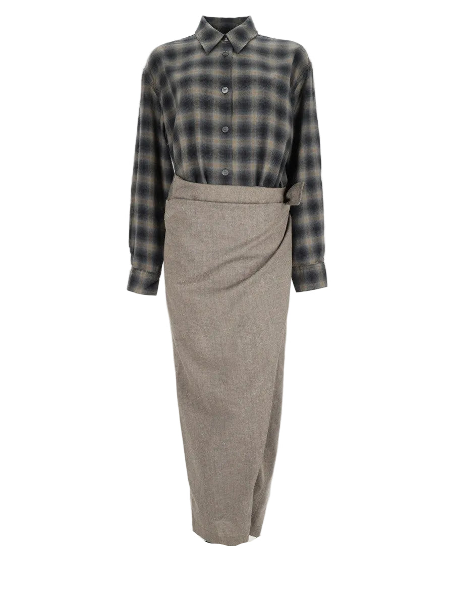 Abito Chemisier con Motivo "Yukon Check"