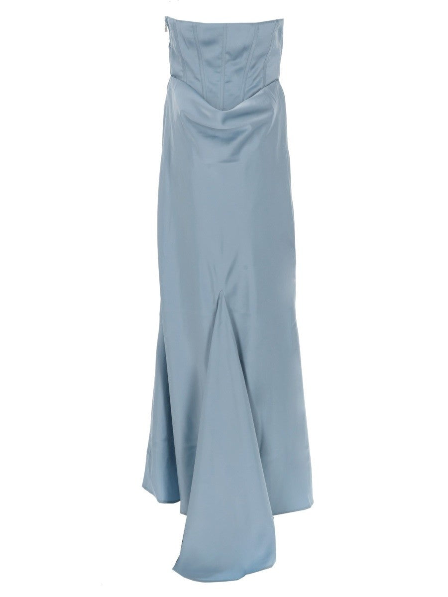 ABITO IN SATIN CON CORSETTO