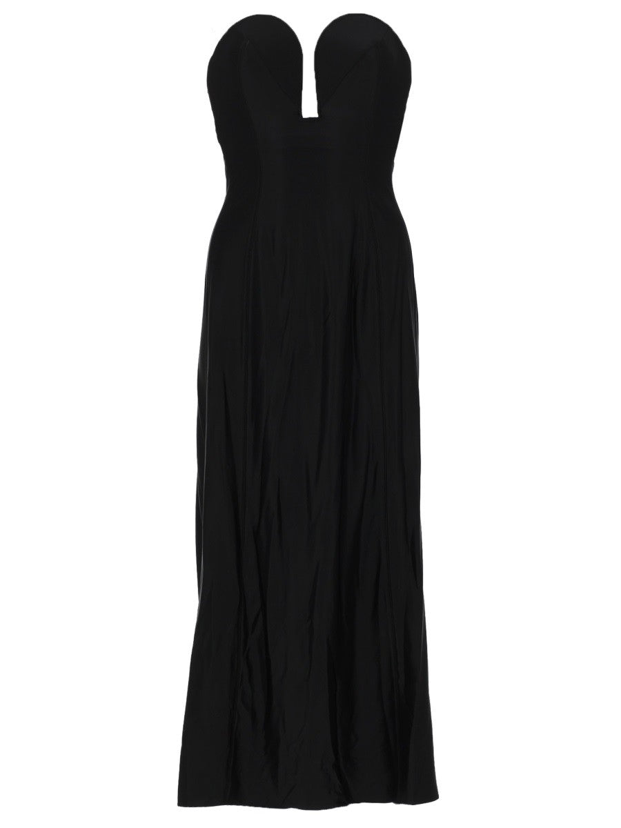 ABITO MIDI CON BUSTIER STRUTTURATO A FORMA DI CUORE
