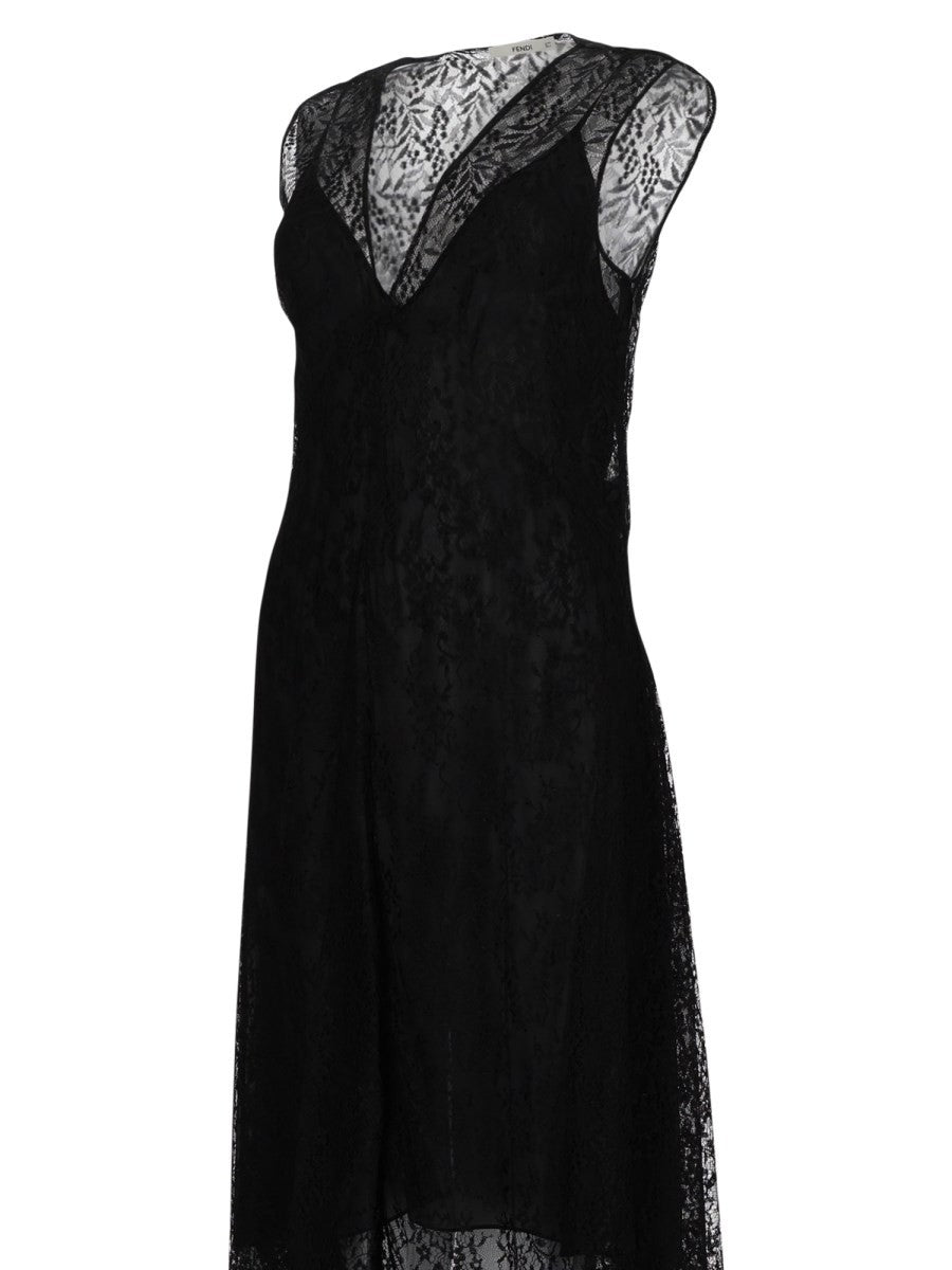 Abito Midi in Pizzo Flowers e Bacche