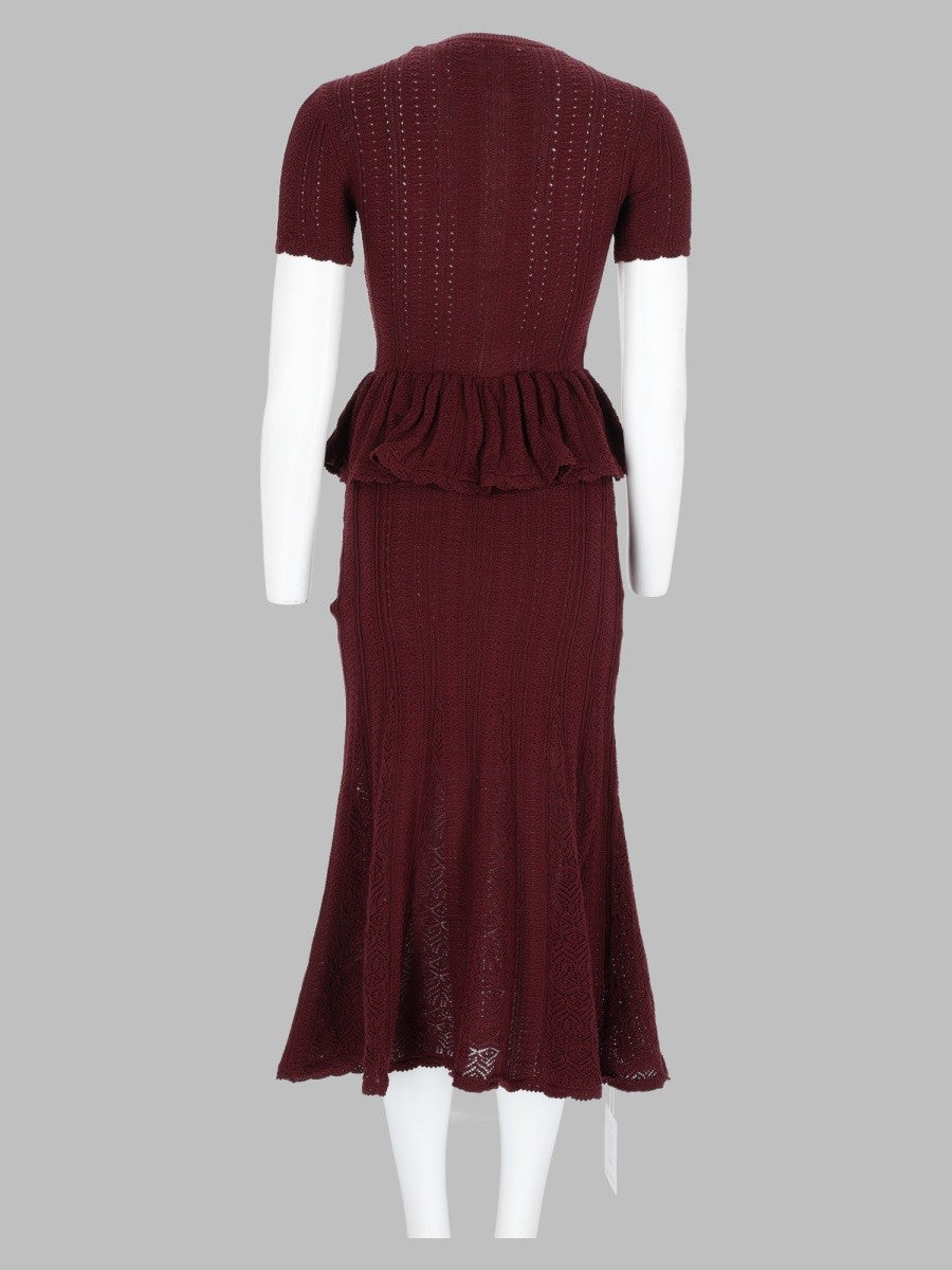Abito Peplum in Maglia Traforata
