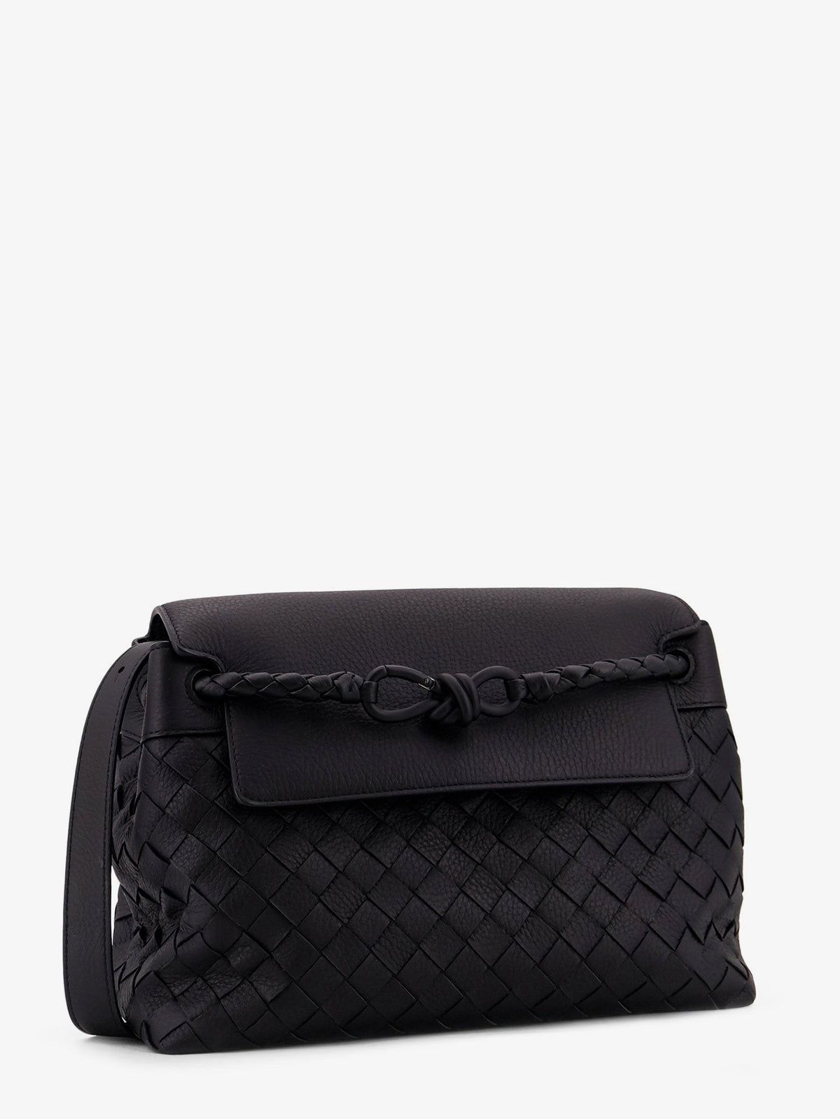 Andiamo leather shoulder bag with Intrecciato pattern