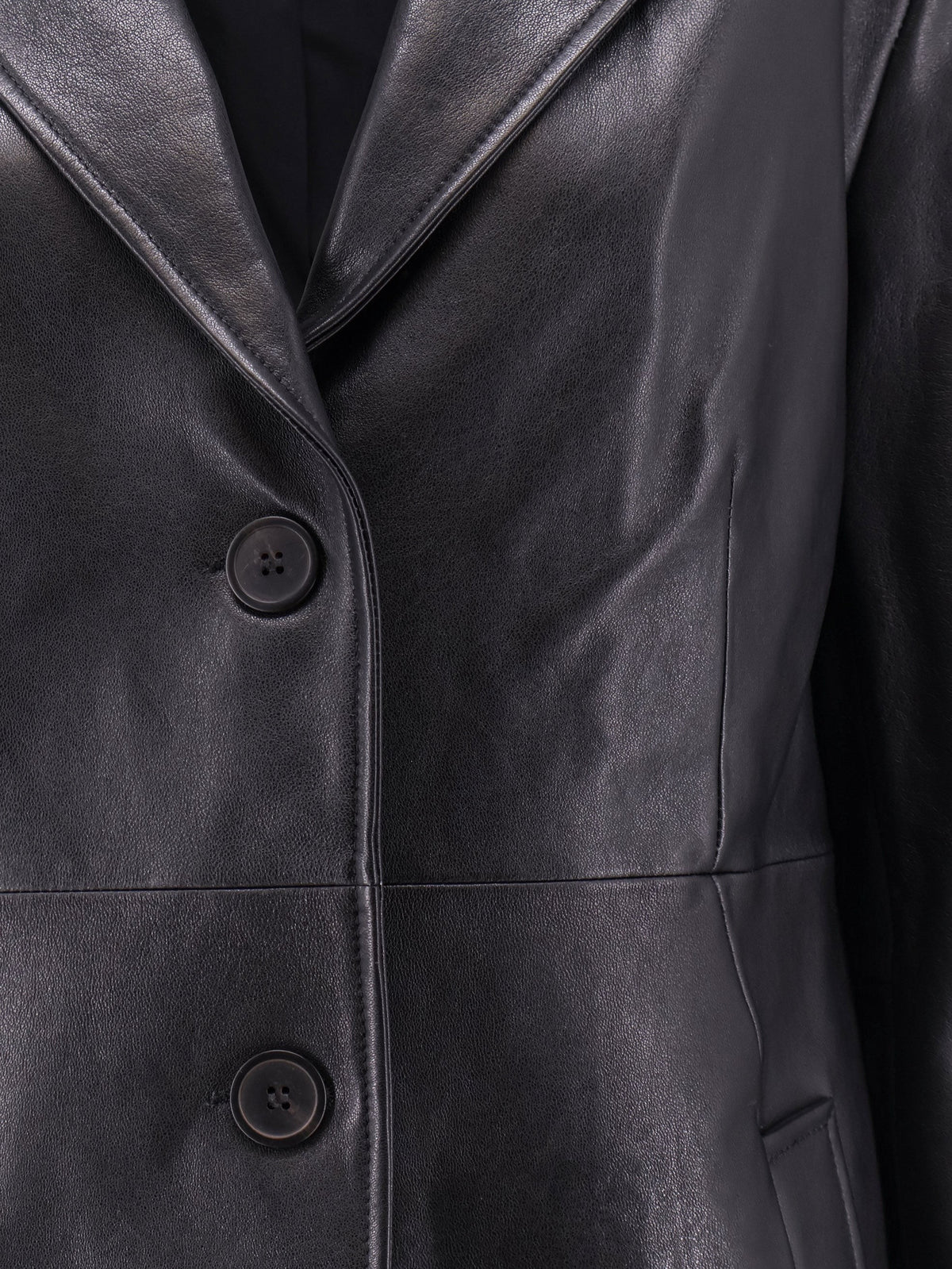 Asia leather trench coat