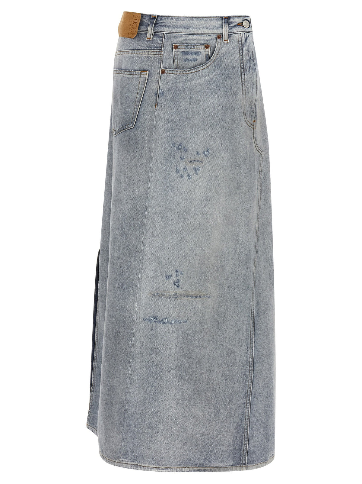 Asymmetrical construction skirt