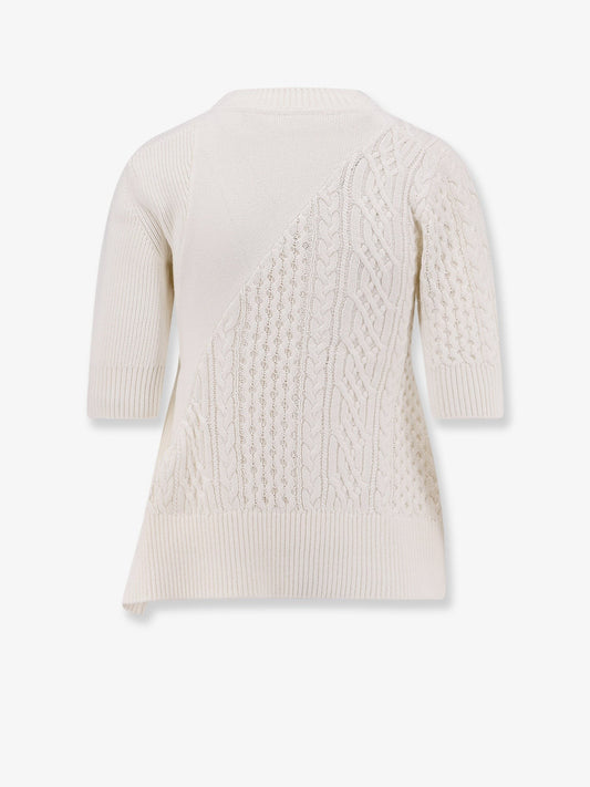 Asymmetrical cotton blend sweater