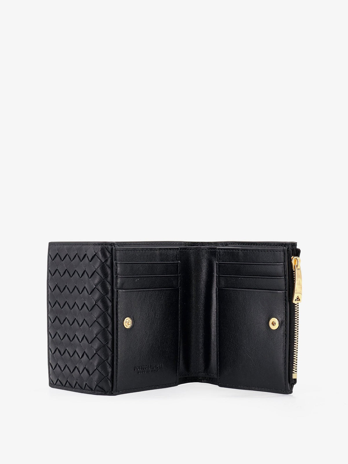 Bi-fold Intrecciato wallet with zip