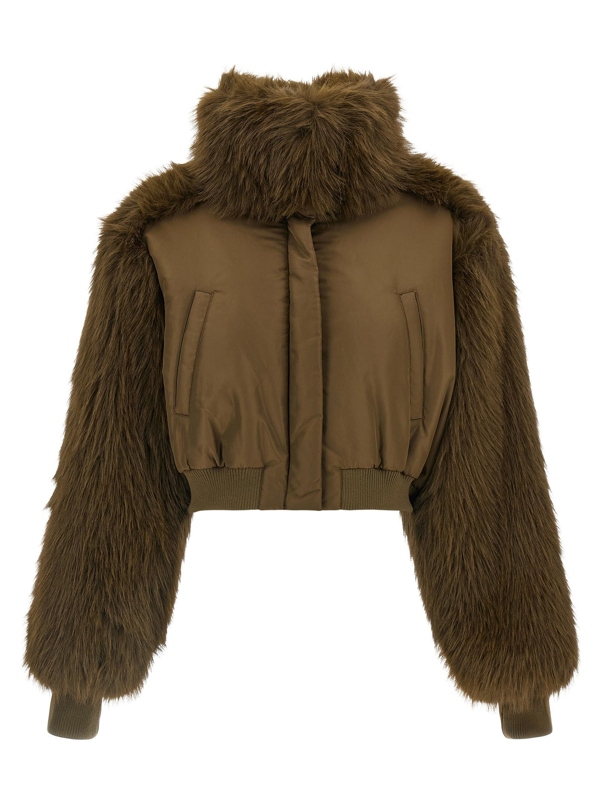 Bi-material short jacket