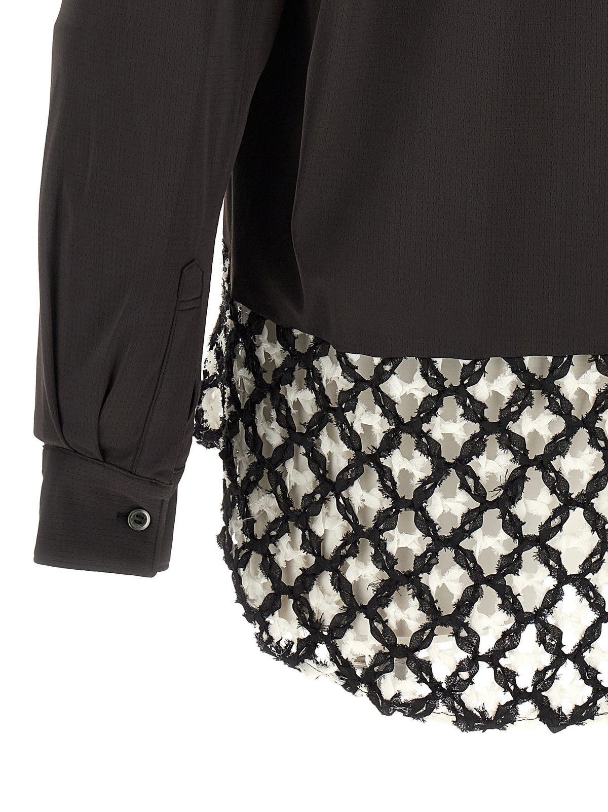 Bicolor mesh insert shirt