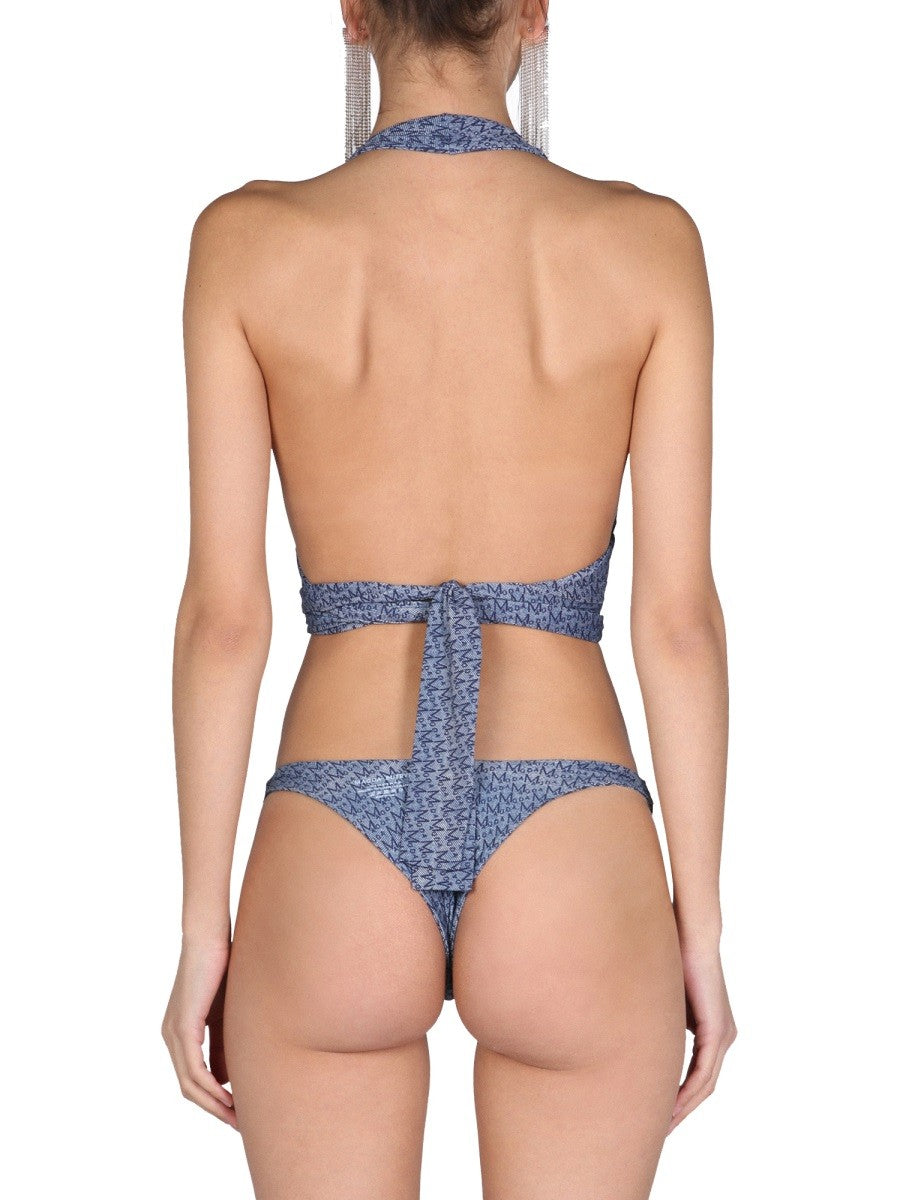BIKINI TOP WITH ALL OVER LOGO
