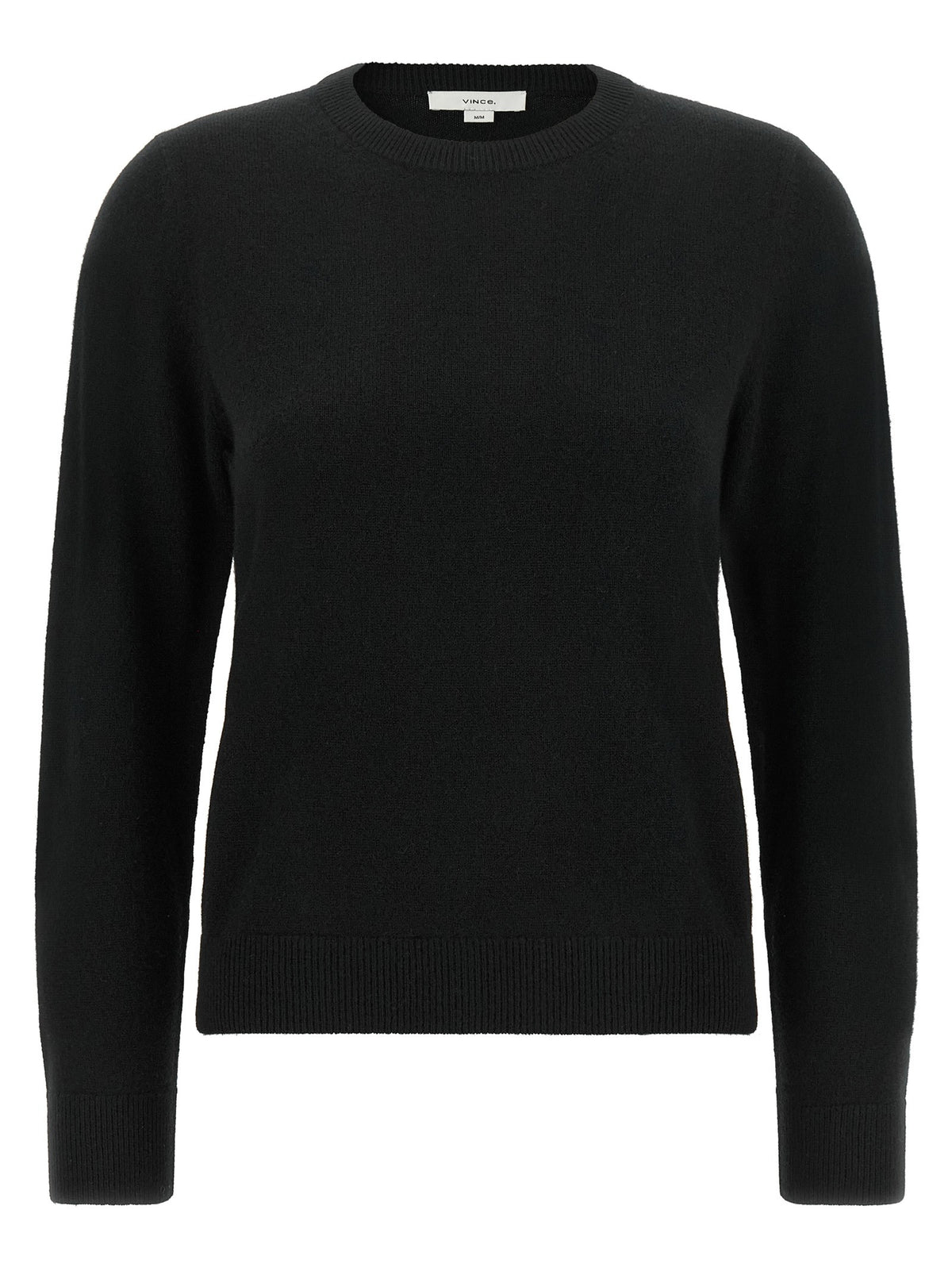 Black cashmere crew neck sweater