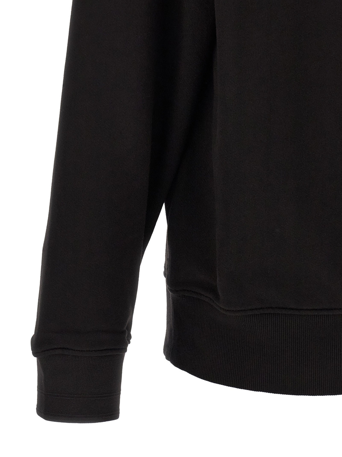 Black cotton fleece sweatshirt