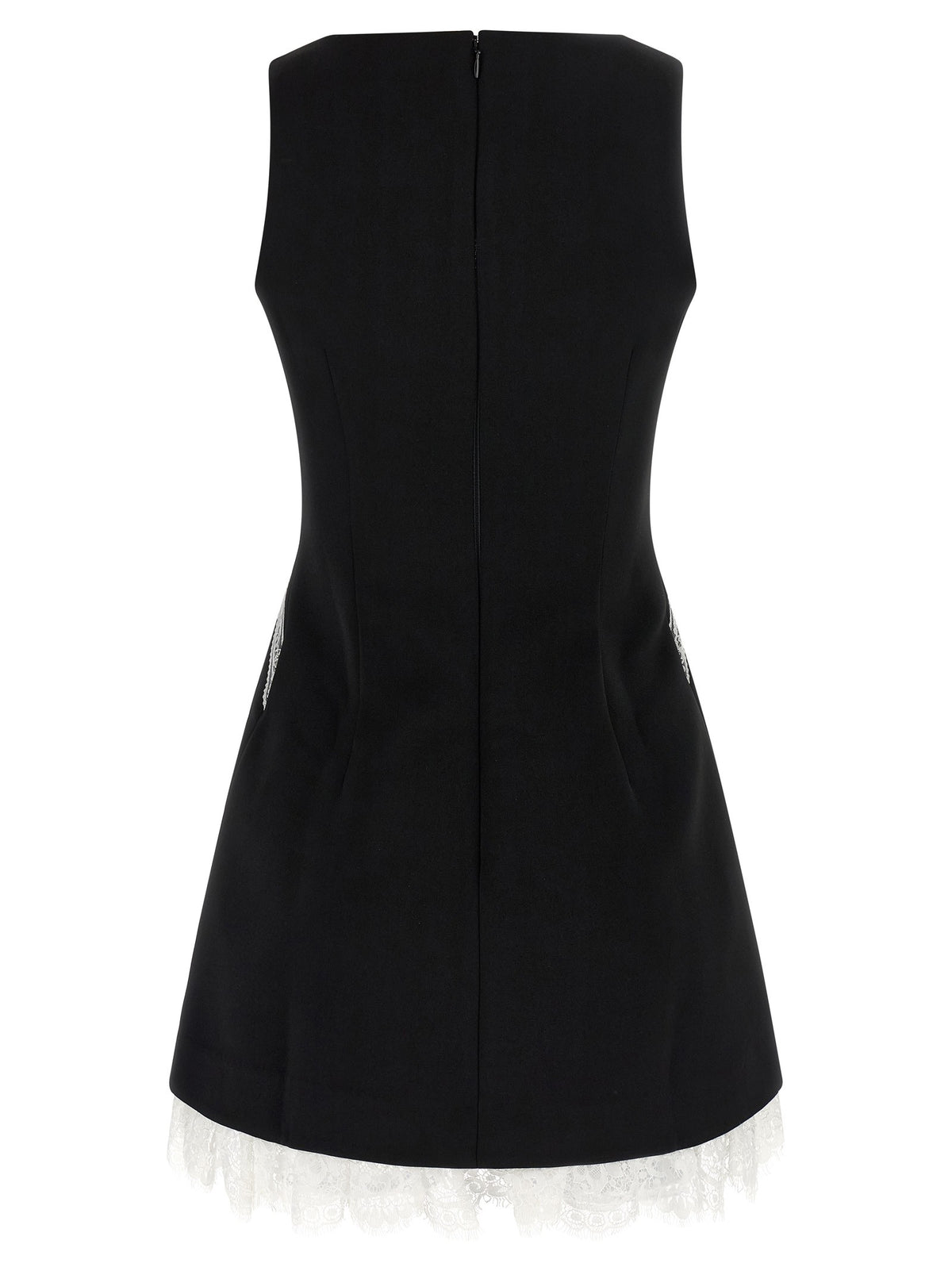 'Black Crêpe Bow Lace Mini' dress