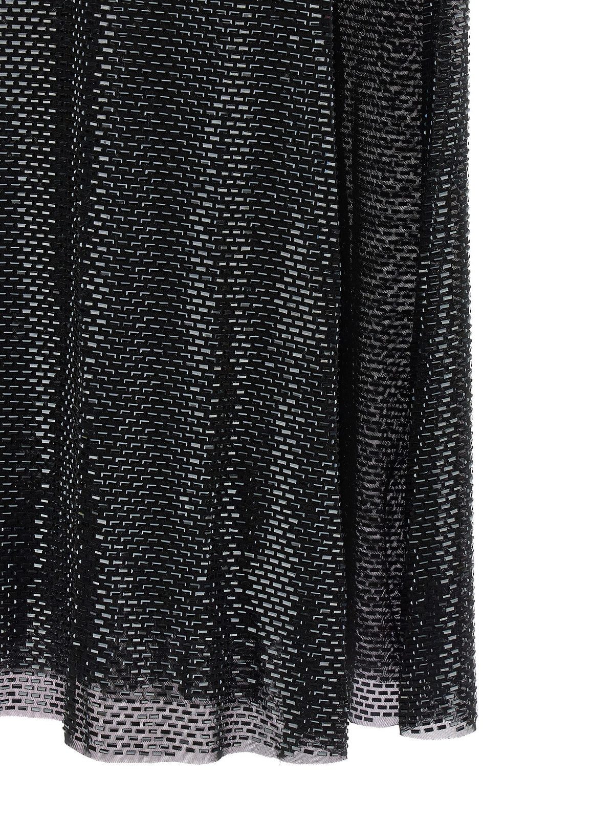'Black Rhinestone Draped Maxi' dress