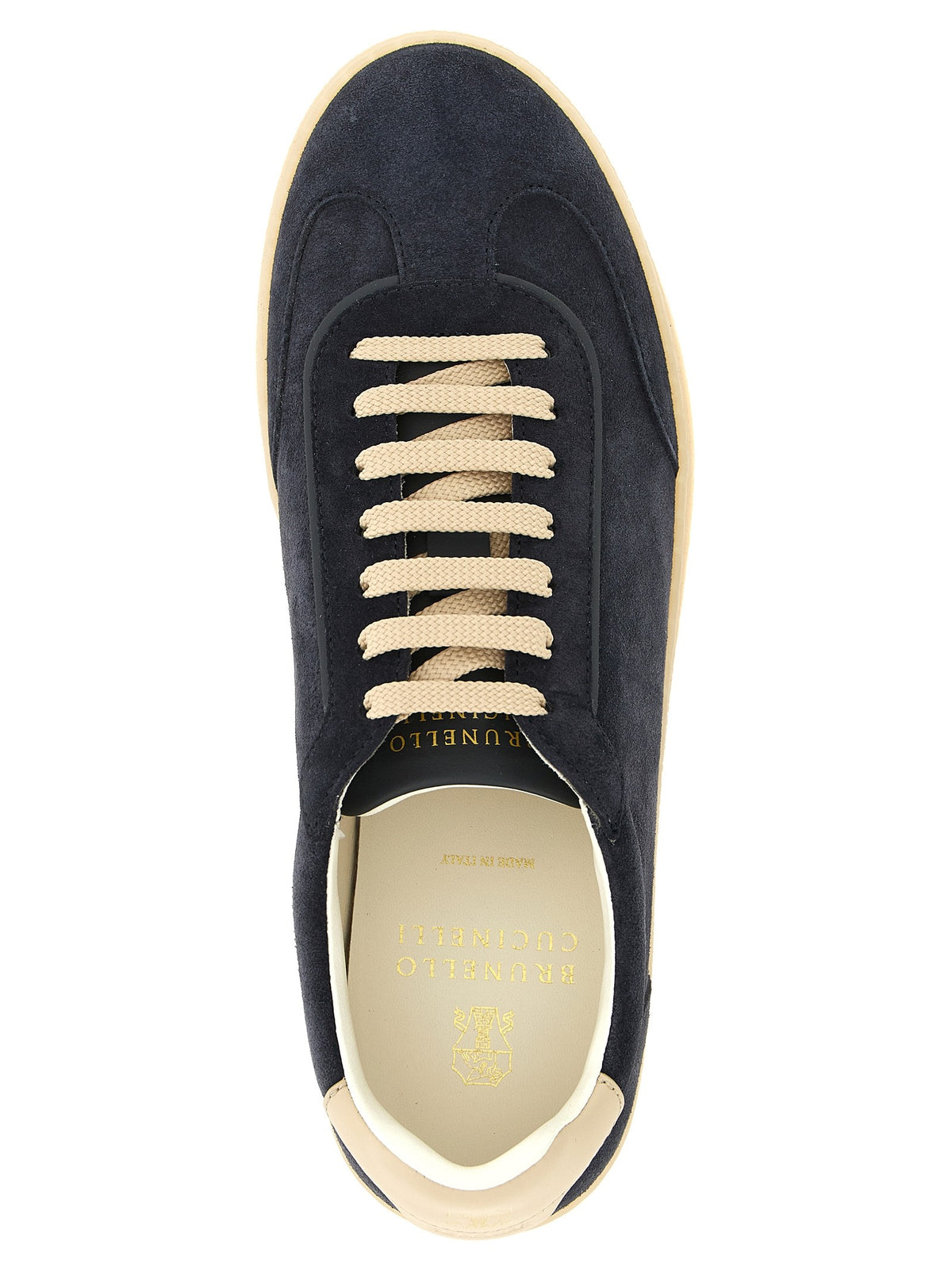 Blue suede sneakers