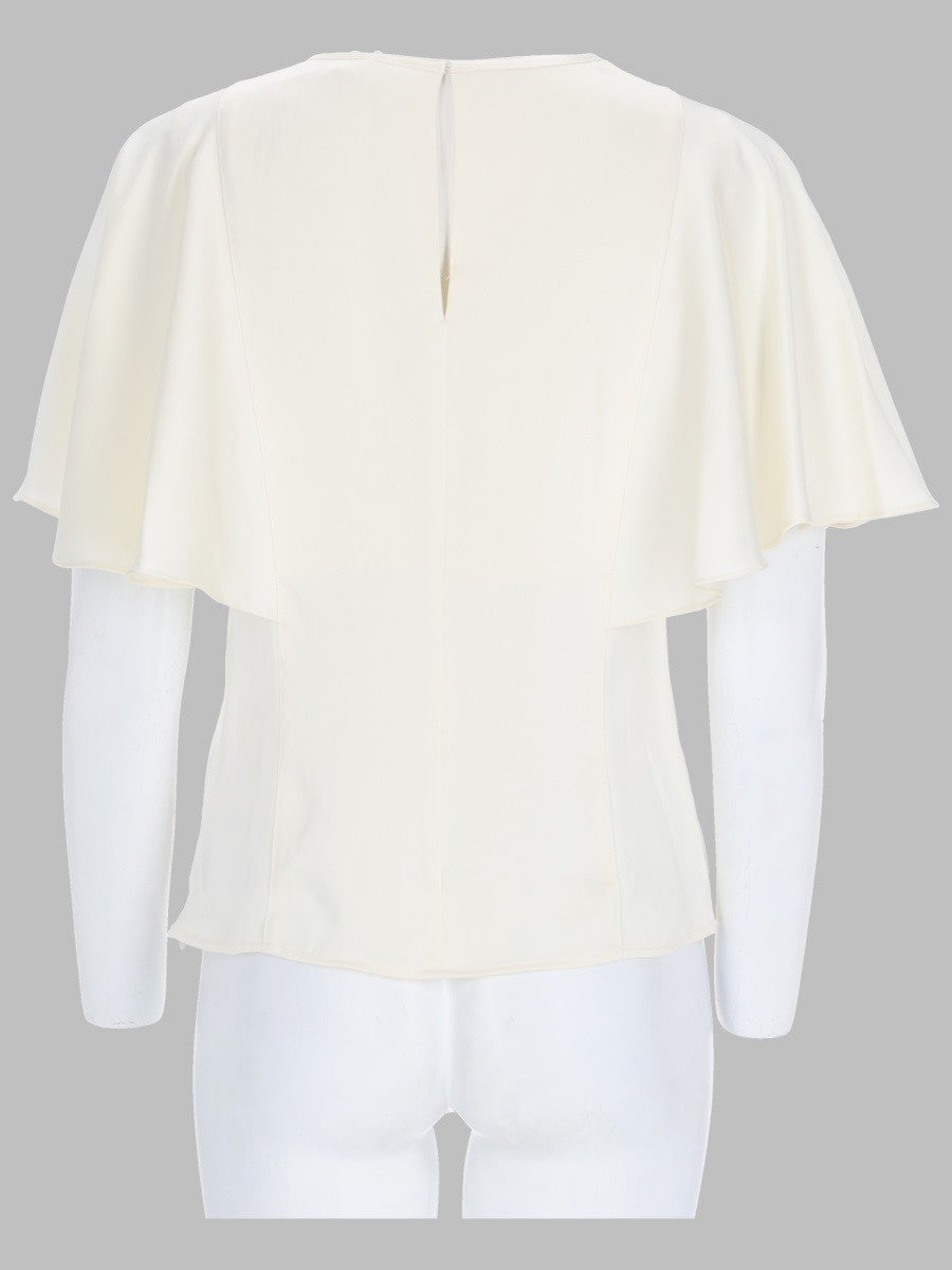 BLUSA IN RASO CON MANICHE A MANTELLA