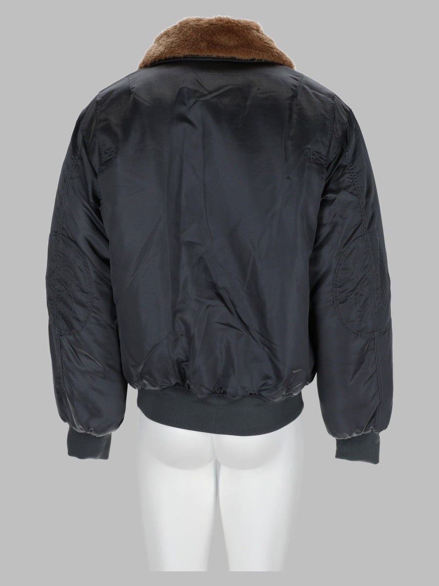 Bomber In Nylon Con Colletto In Faux Fur