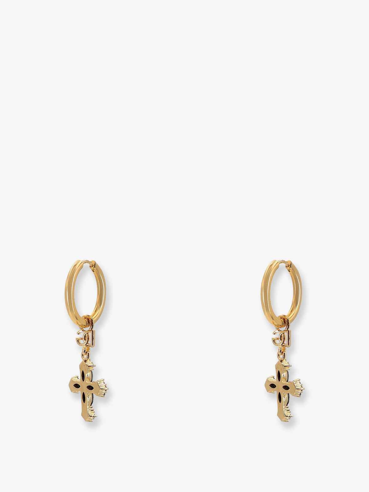 Brass earrings with rhinestones