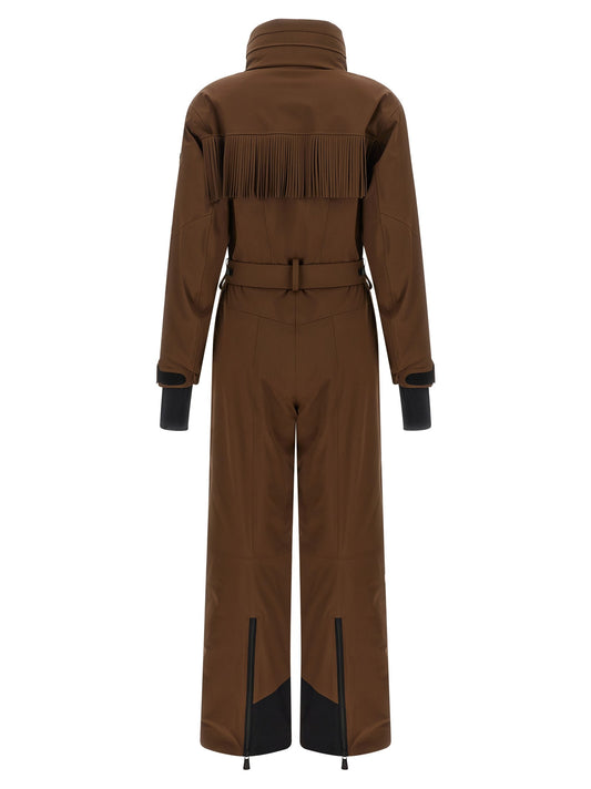 Brown fringed ski suit