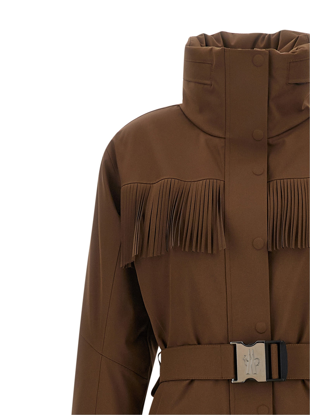 Brown fringed ski suit