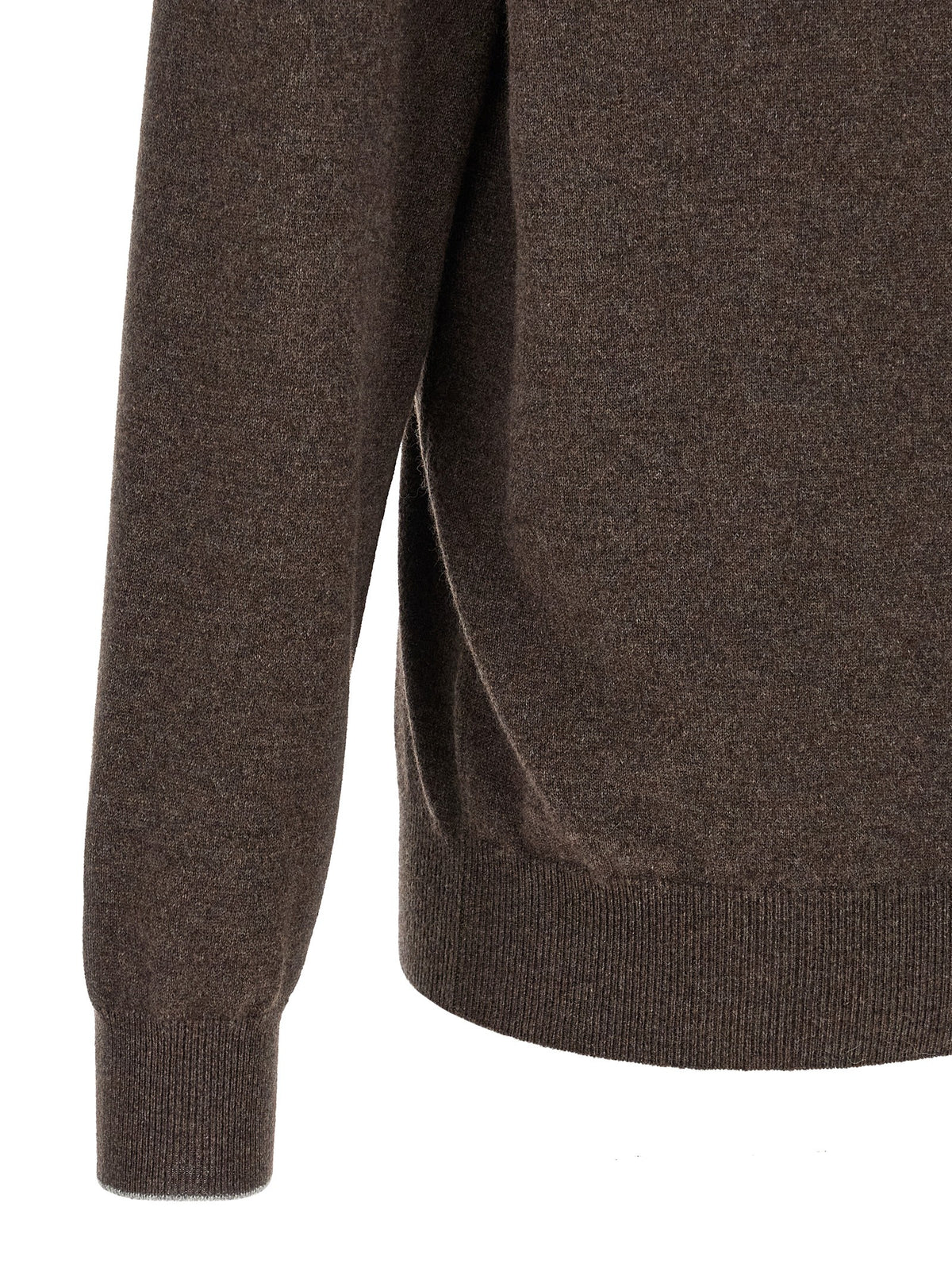 Brown half-zip sweater