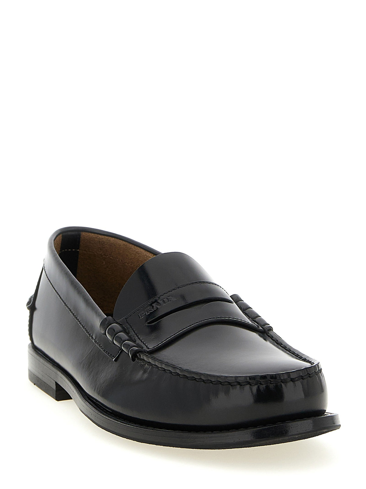 Brushed leather loafers