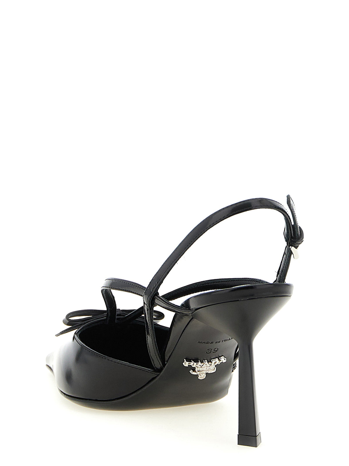Brushed Leather Slingback Pumps