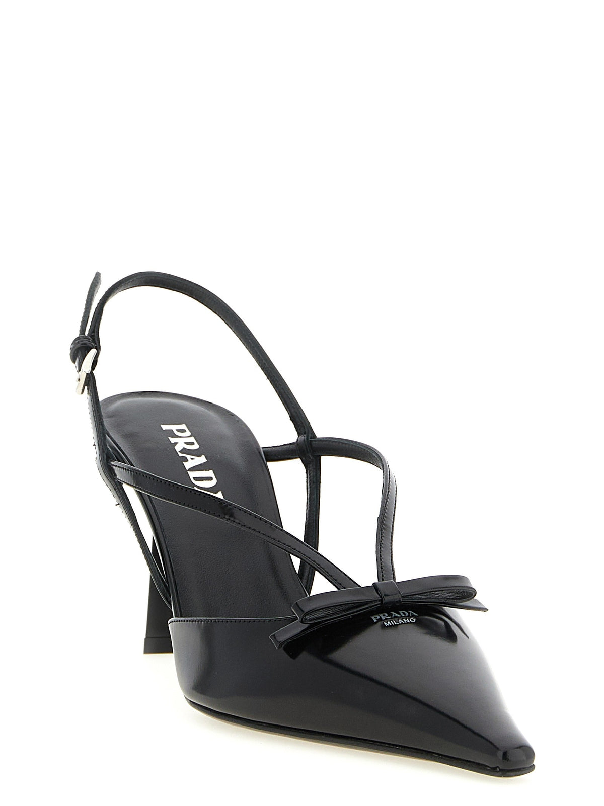 Brushed Leather Slingback Pumps