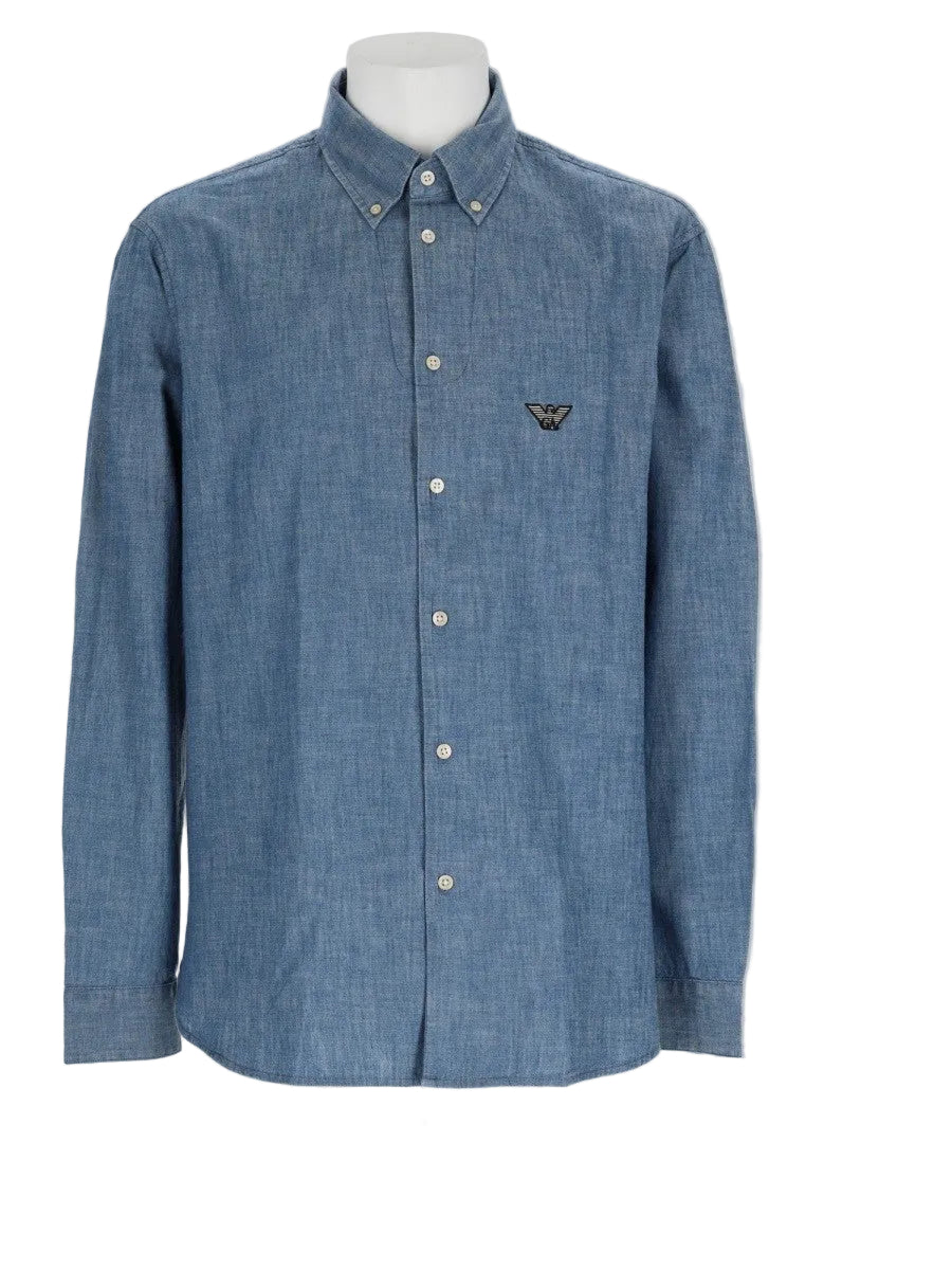 Camicia In Cotone Con Patch Logo