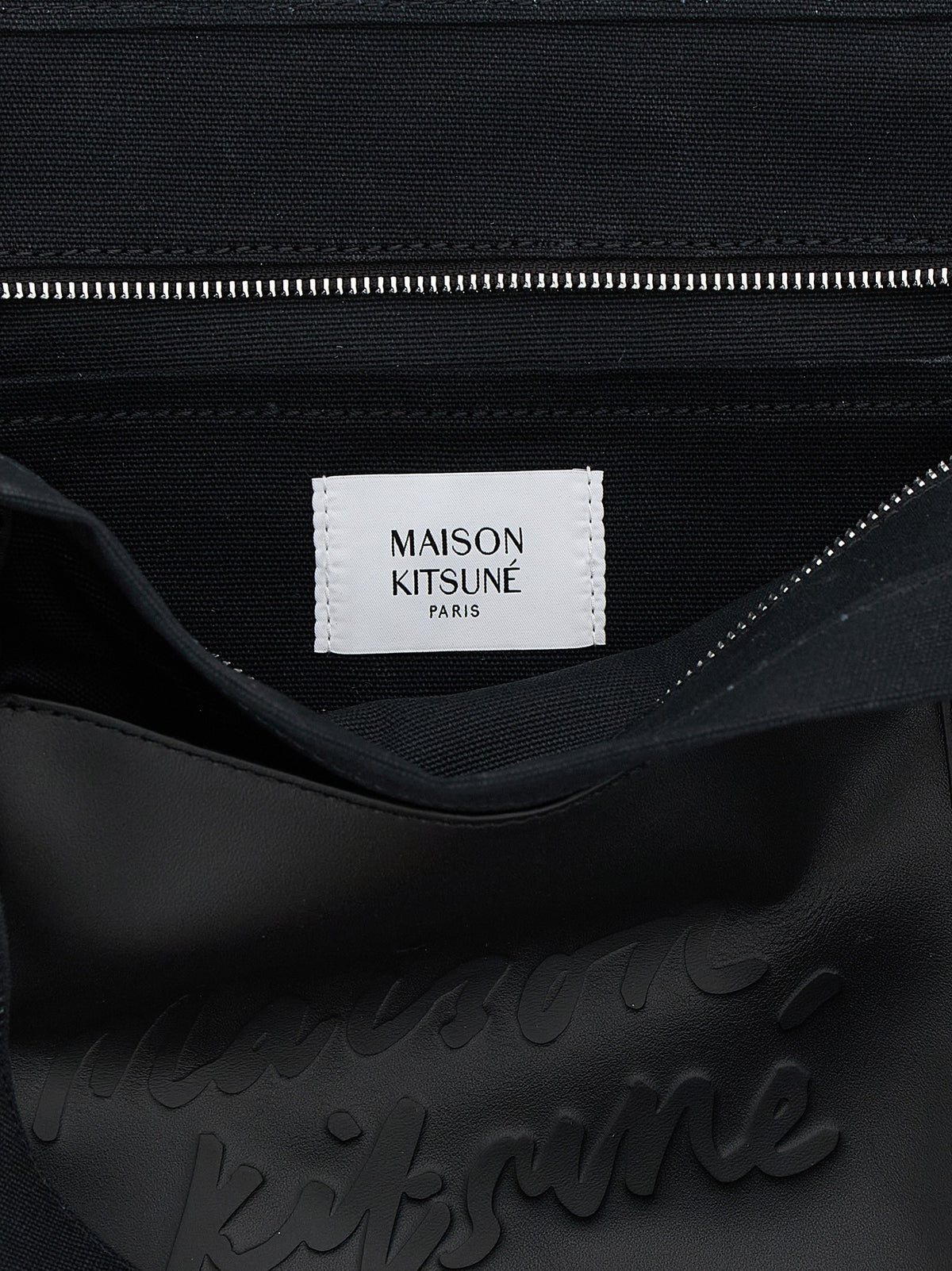 Canvas and large leather shopping bag