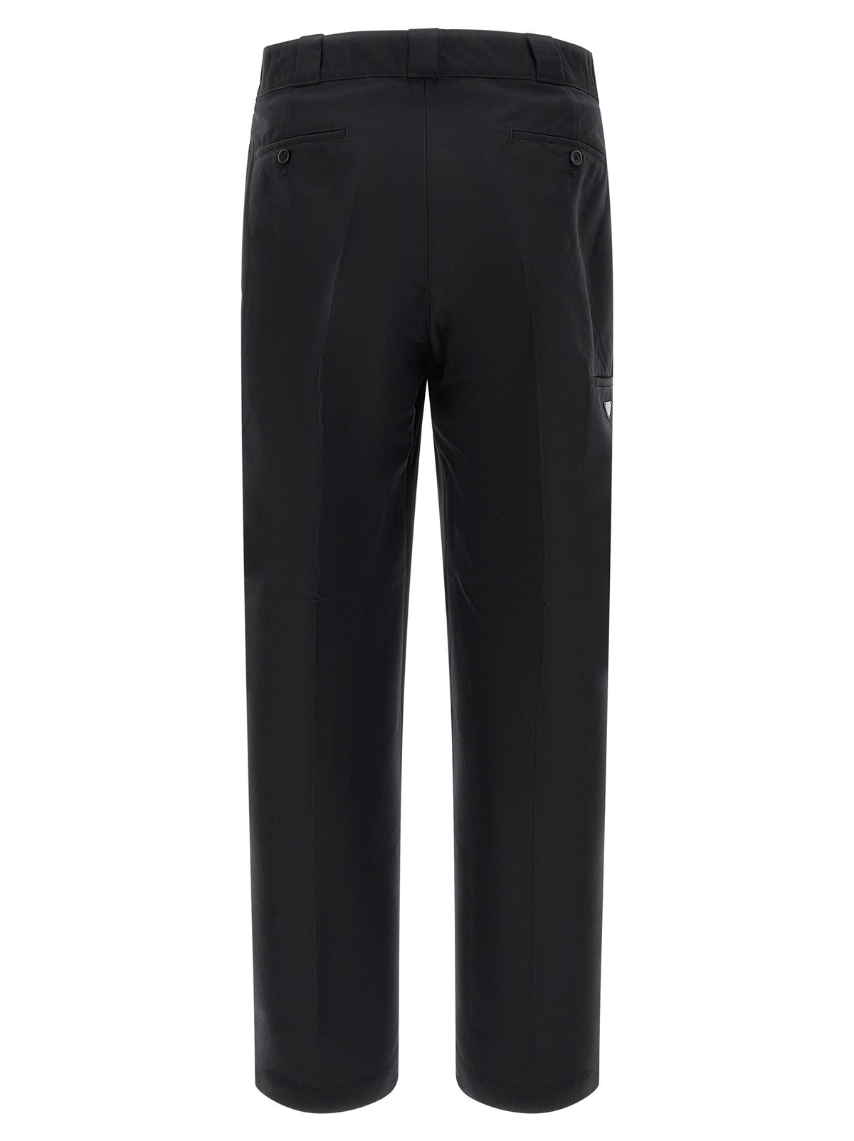 Canvas pants with pleat