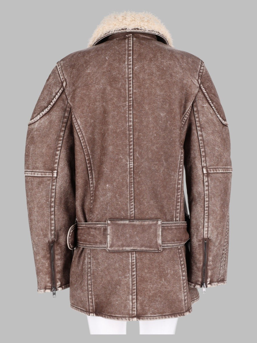 Cappotto Doppiopetto Stile Aviator-Biker
