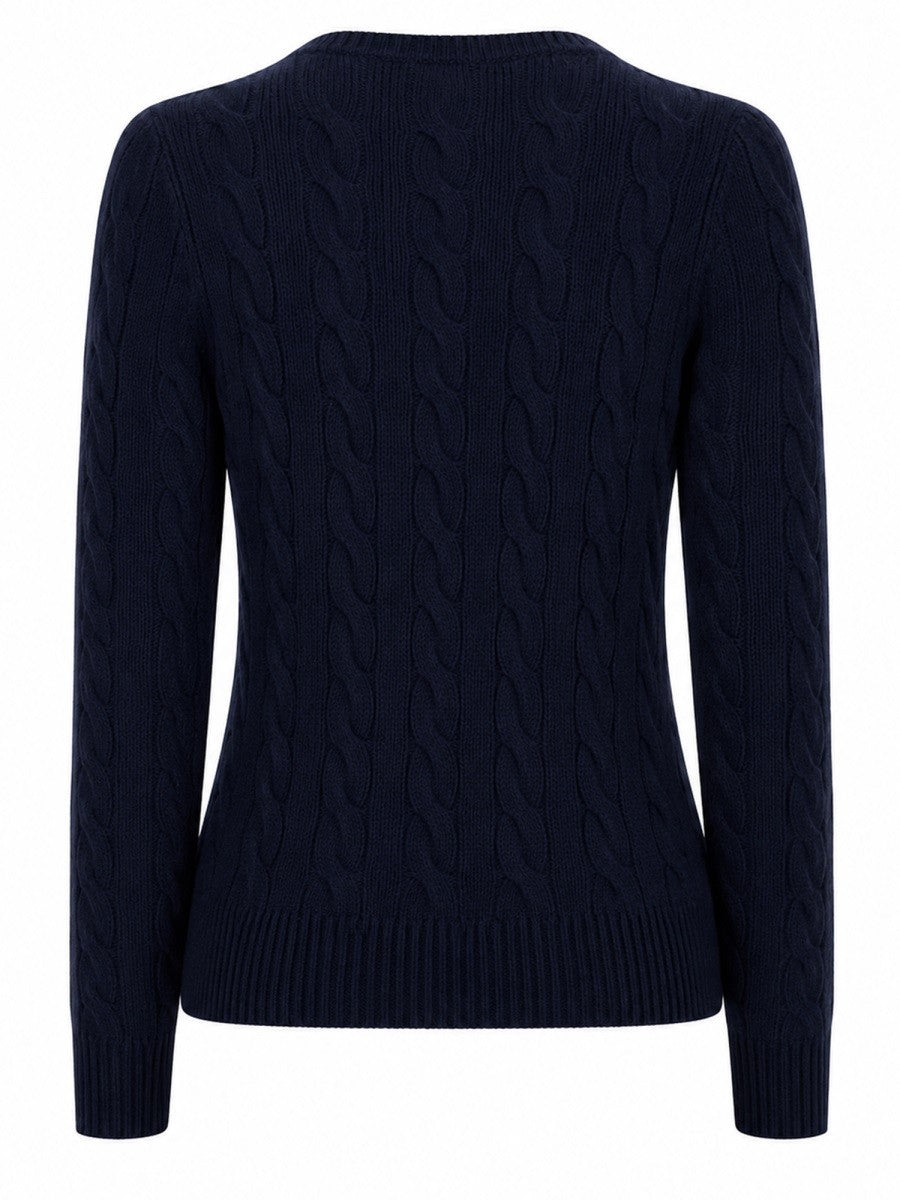 CARDIGAN A TRECCE CON LOGO