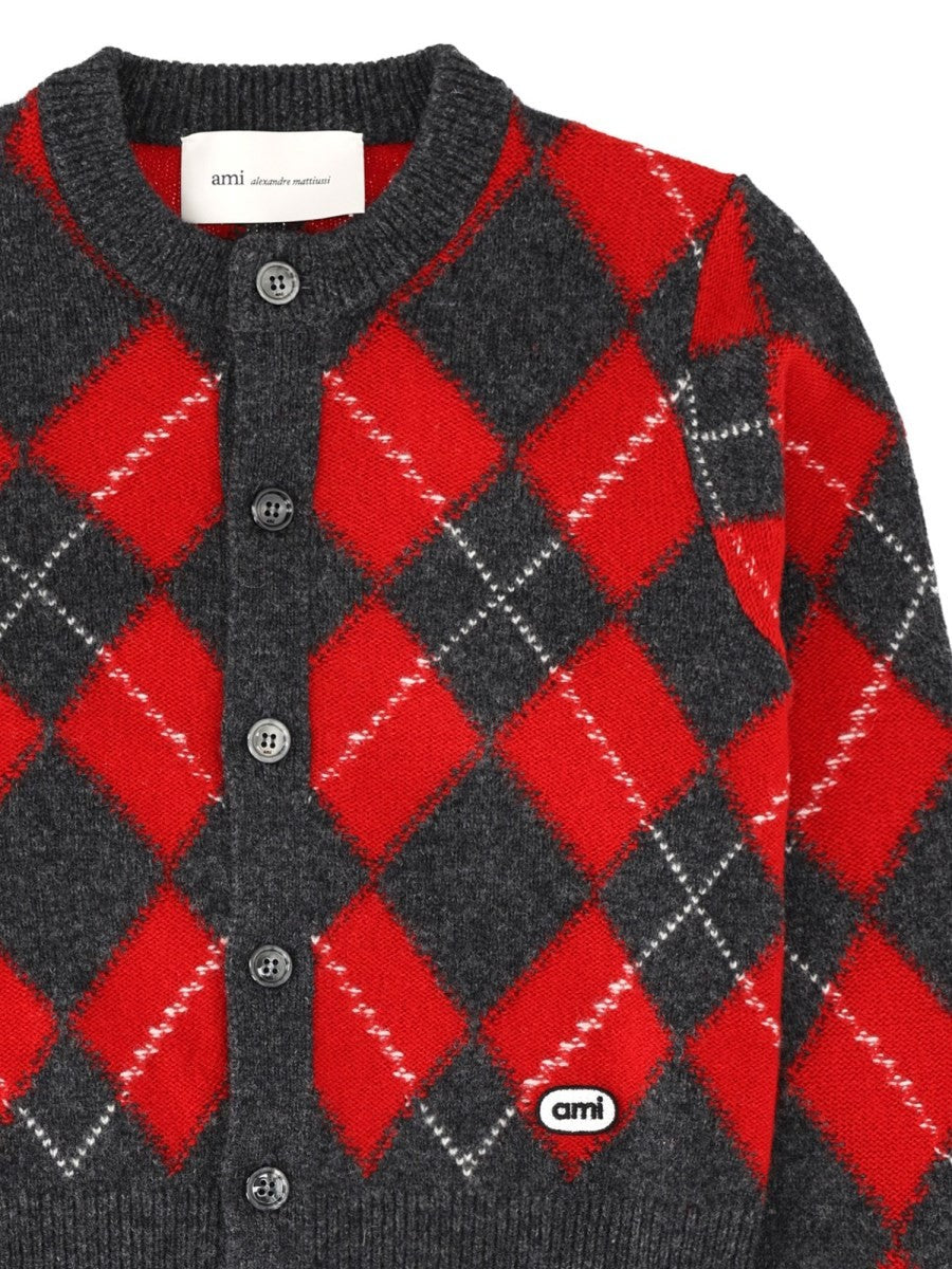 Cardigan In Lana Con Patch Logo