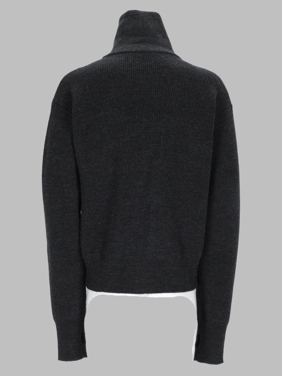 Cardigan In Lana Con Zip