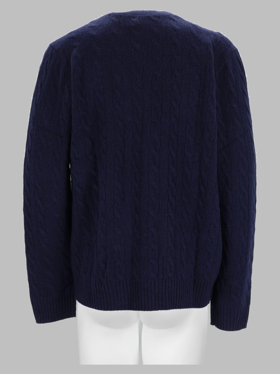 Cardigan In Lana E Cashmere A Trecce