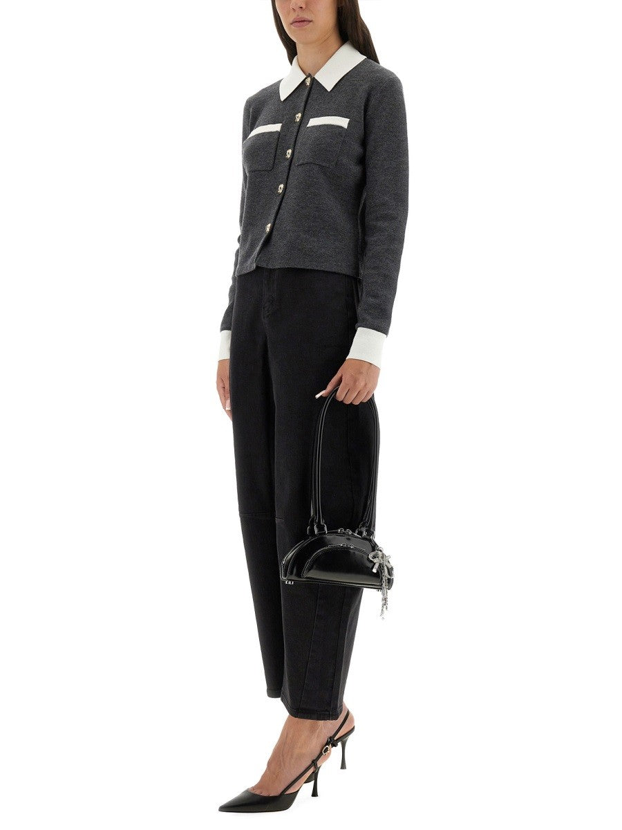 CARDIGAN WITH CONTRASTING COLLAR