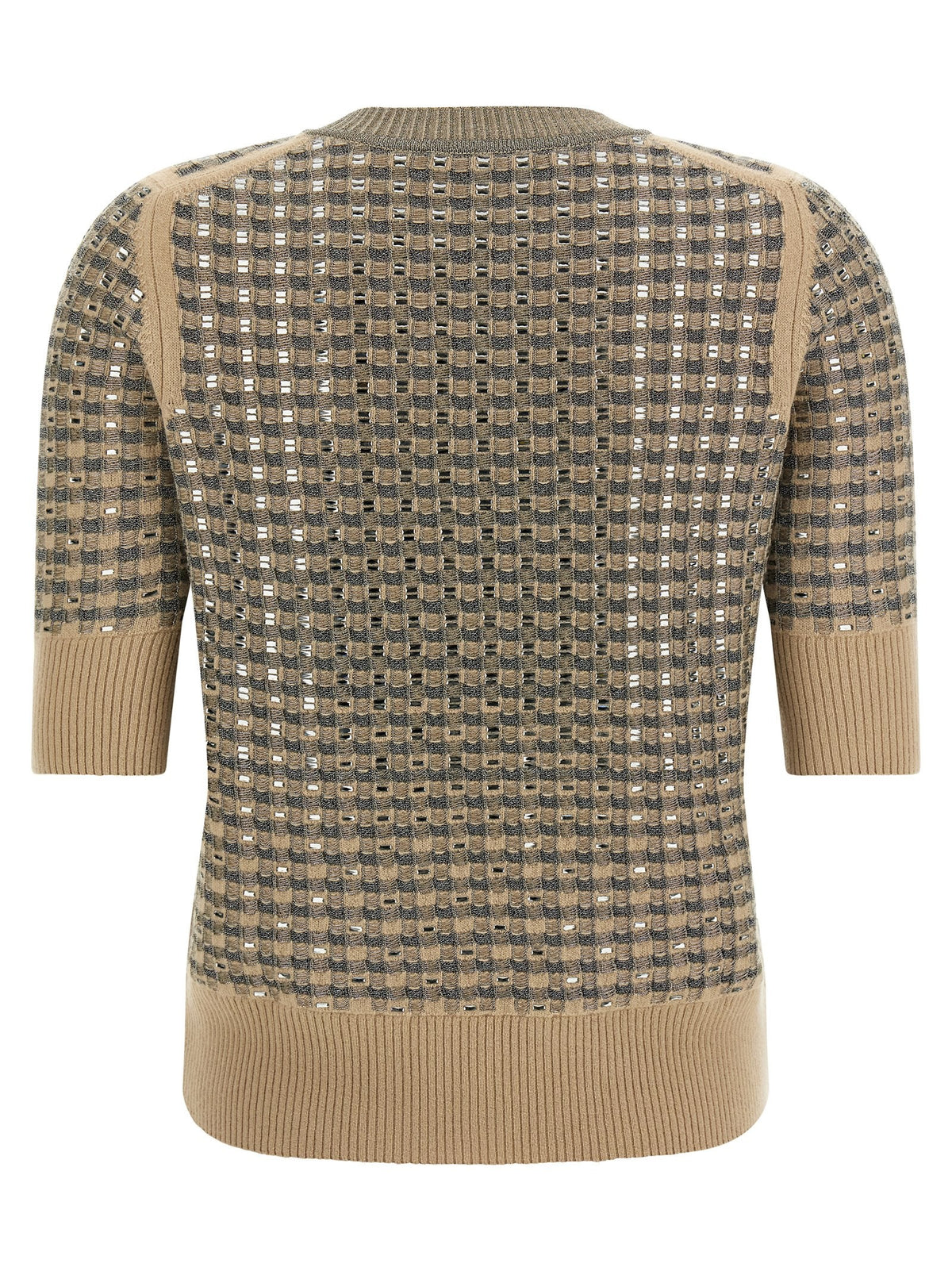 Check knit with crystals