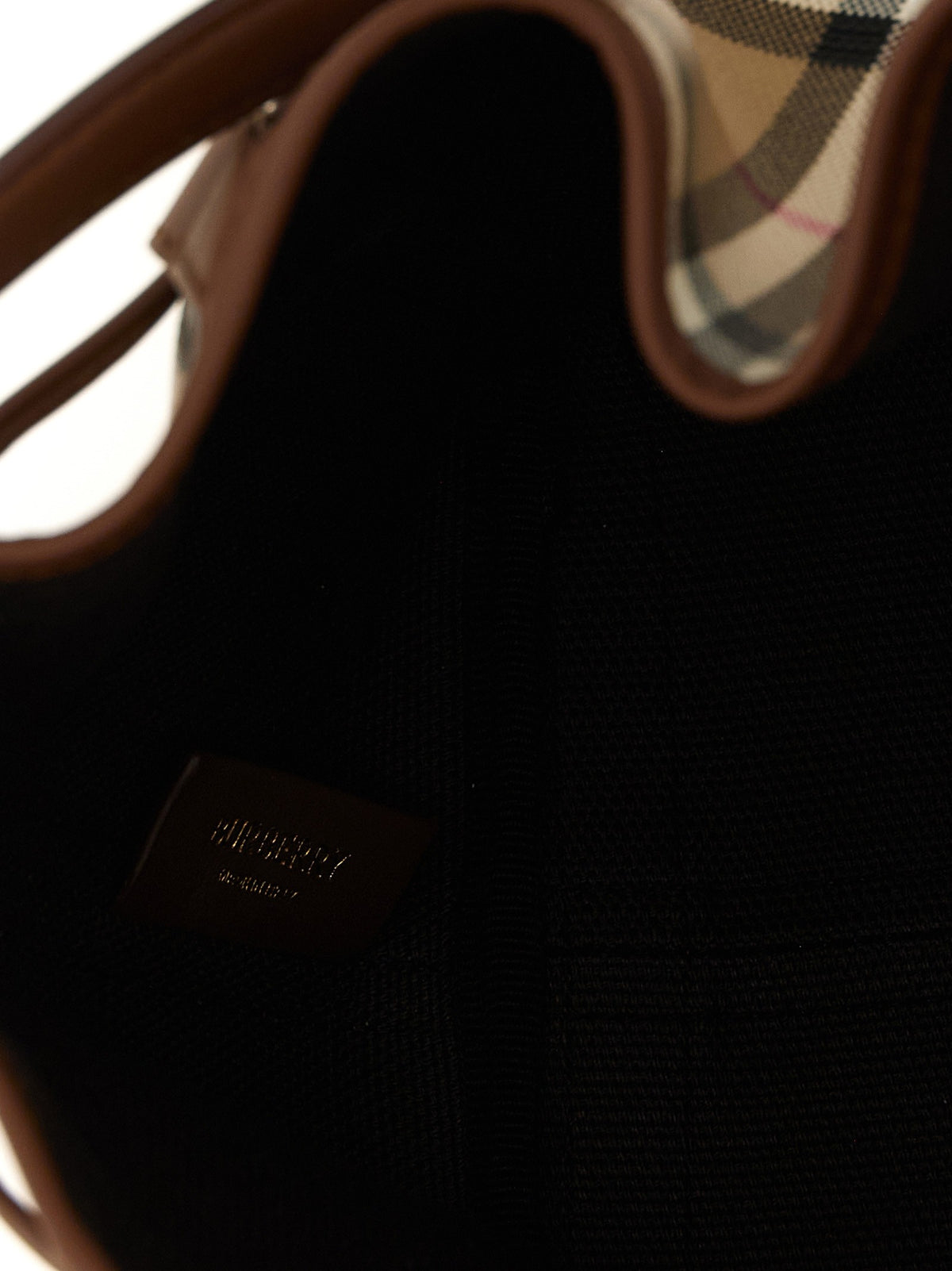 Check mini bucket bag