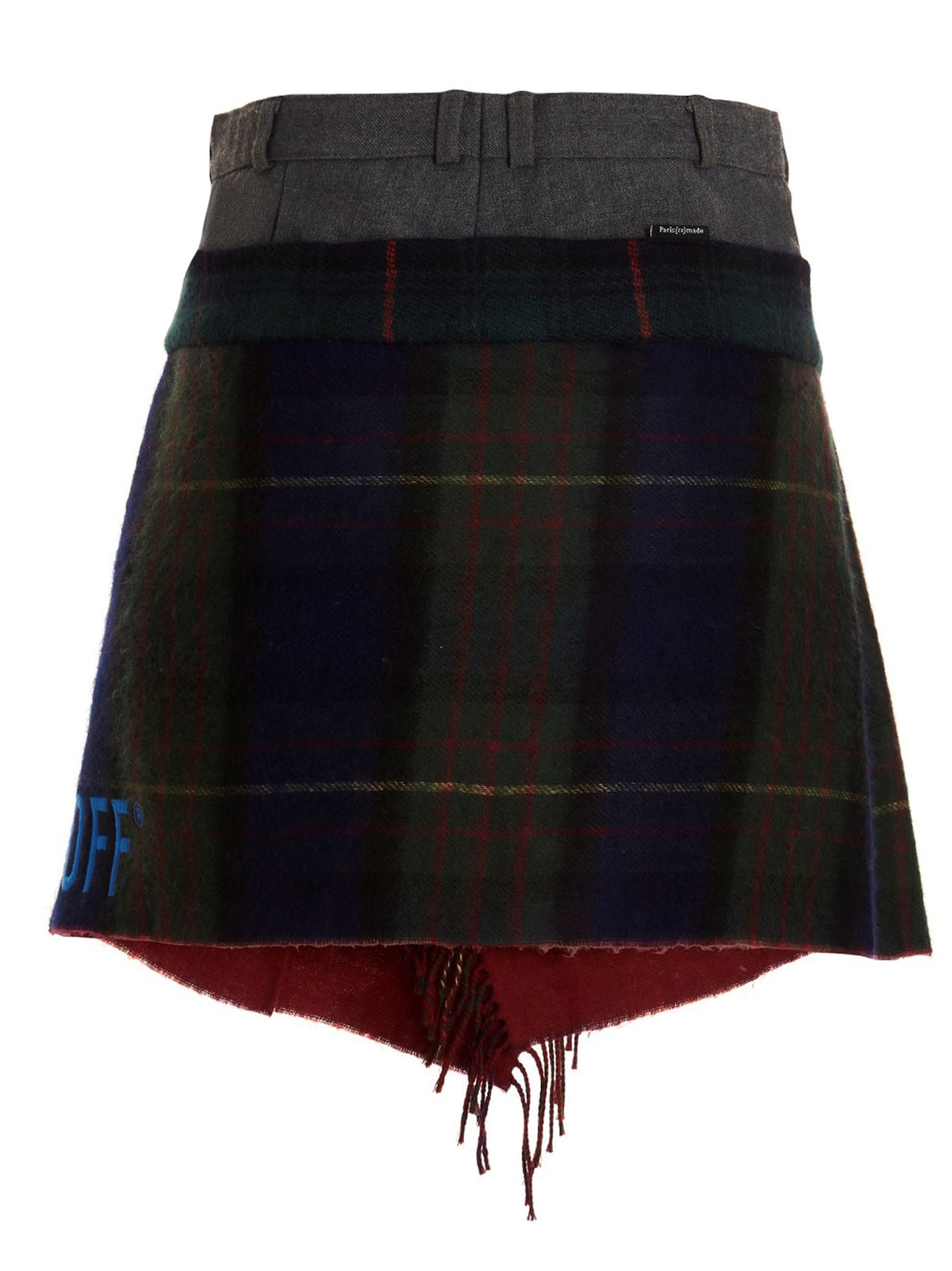 'Check Scarf Reworked' skirt