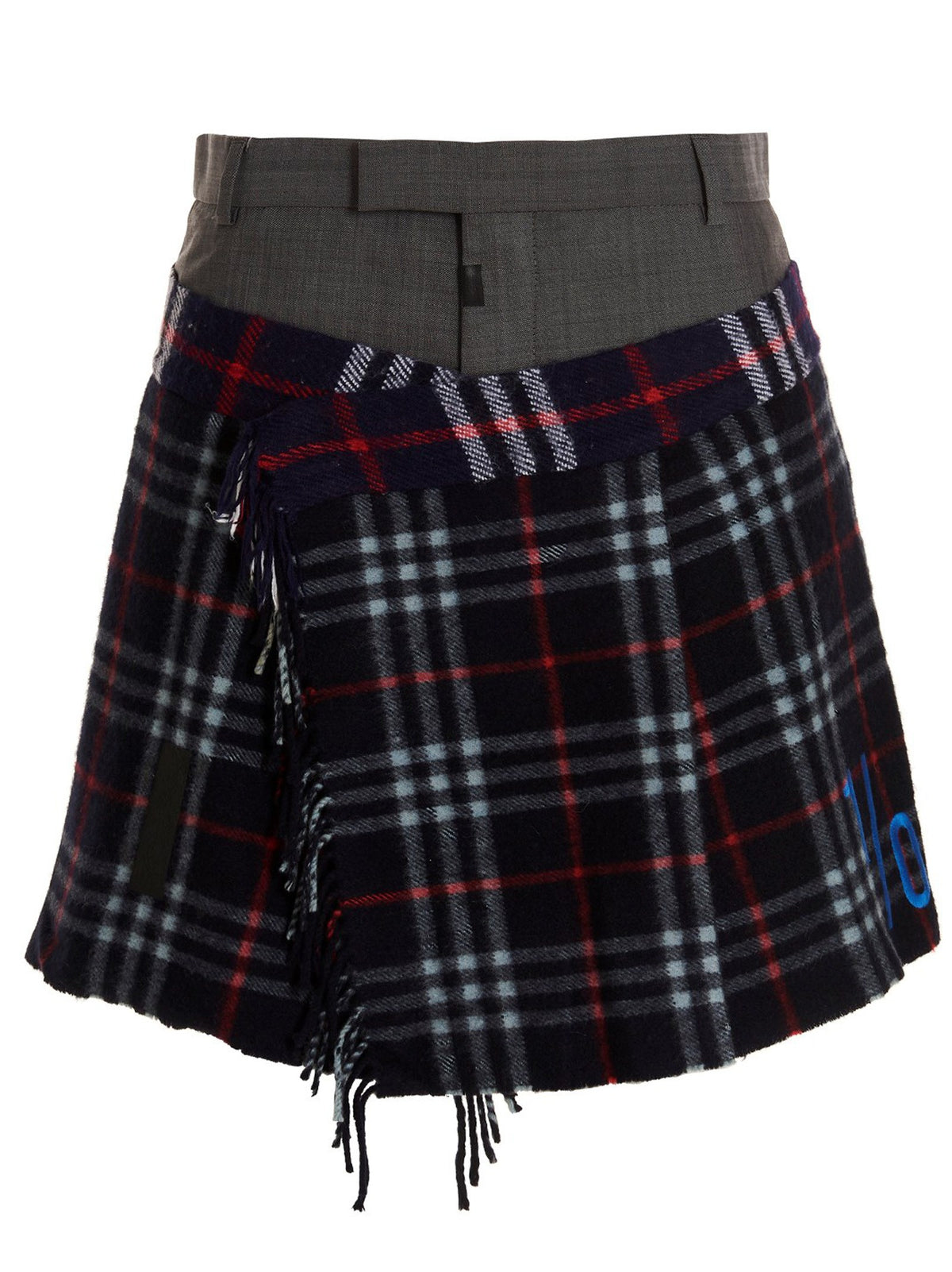 'Check Scarf Reworked' skirt